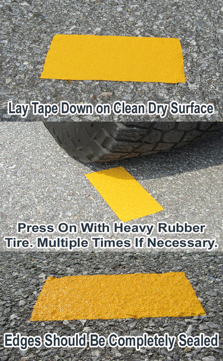 pavement tape install on asphalt