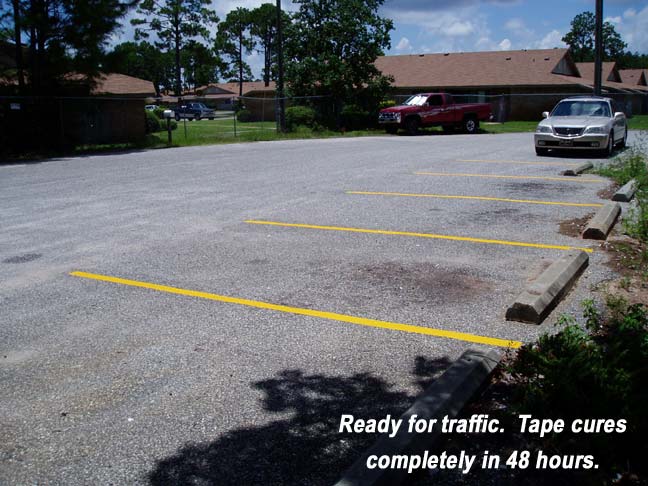 Striping a Parking Lot with Aluminum Based Pavement Marking Tape